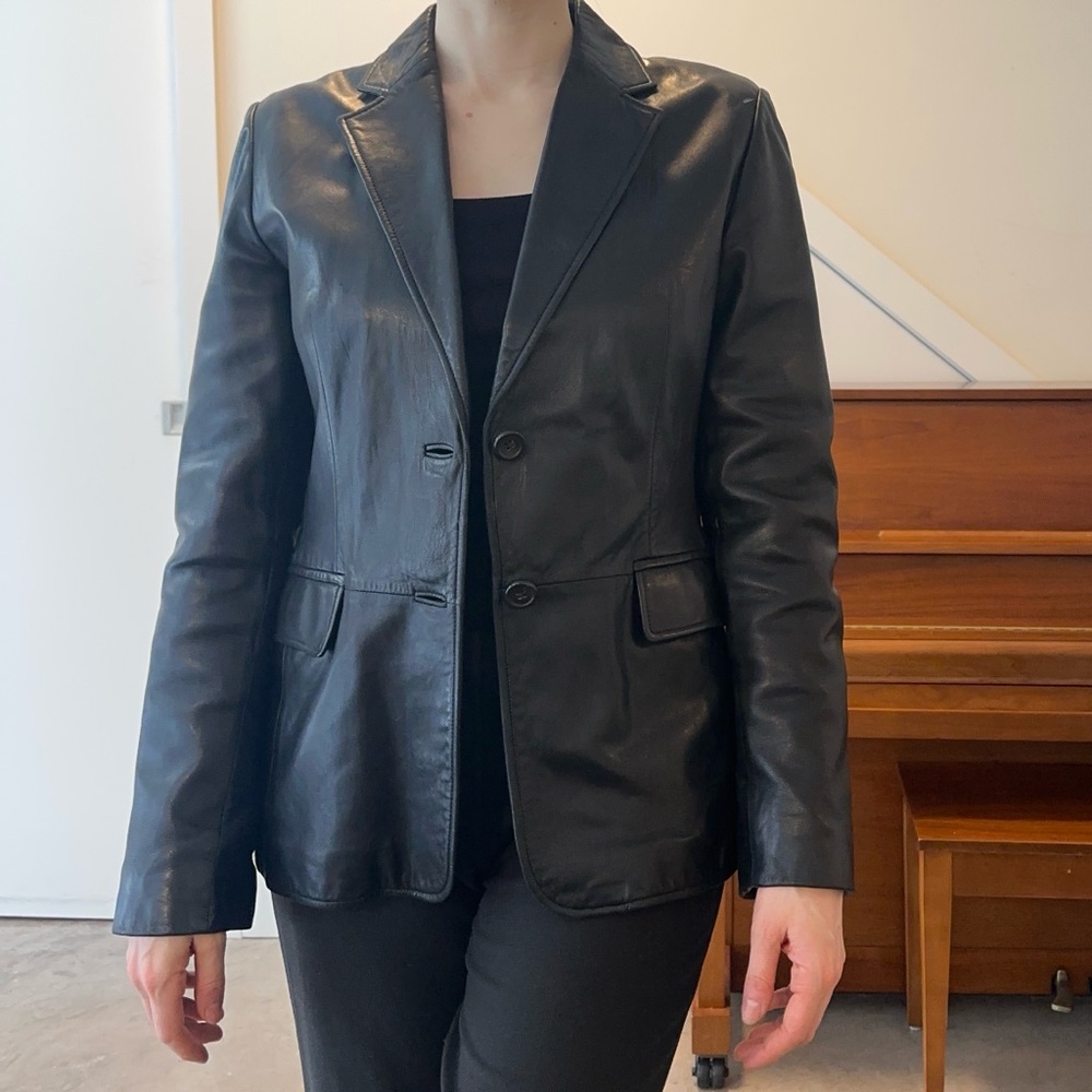 Vintage Banana Republic Black Leather Jacket